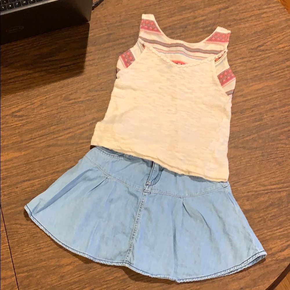 Zara Kids girls set size 5/6 summer skirt/tank EUC